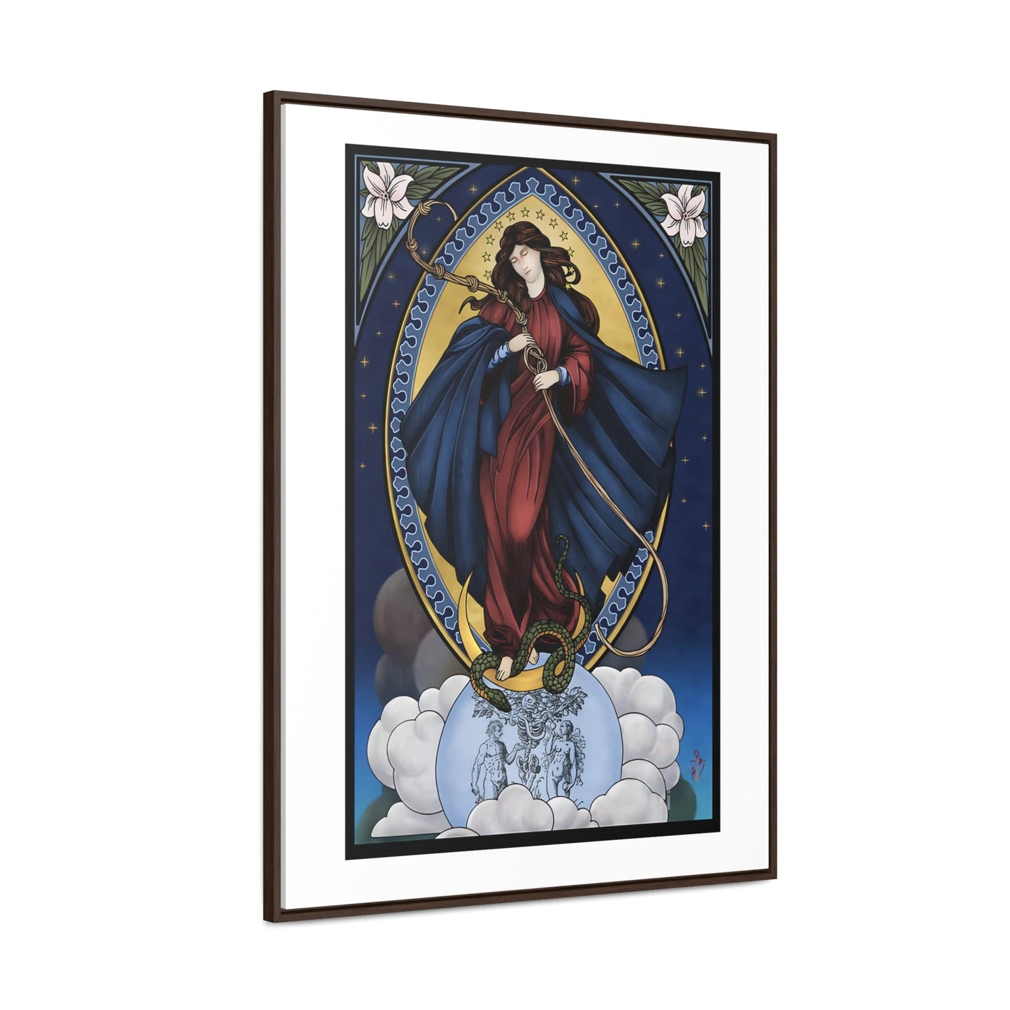 Mary Untier Of Knots Framed Canvas Wall Print