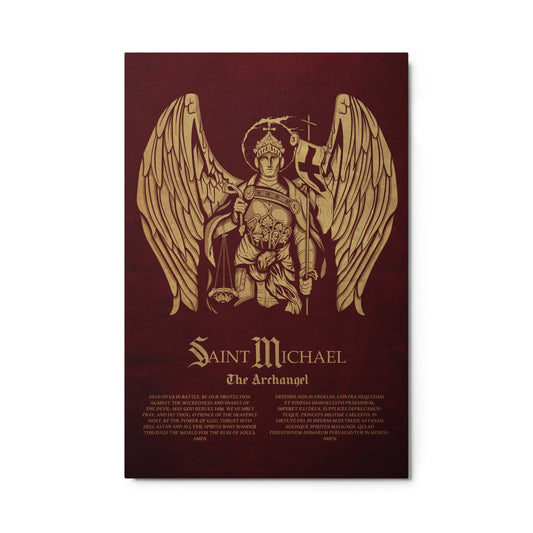 Saint Michael The Archangel Glossy Metal Print (USA ONLY)